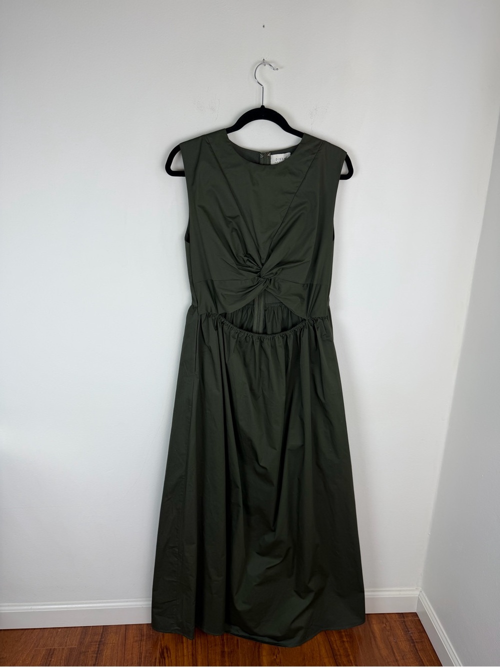 DISSH Ramsey Dark Olive Cotton Midi Dress Size 12 - Picture 2 of 5